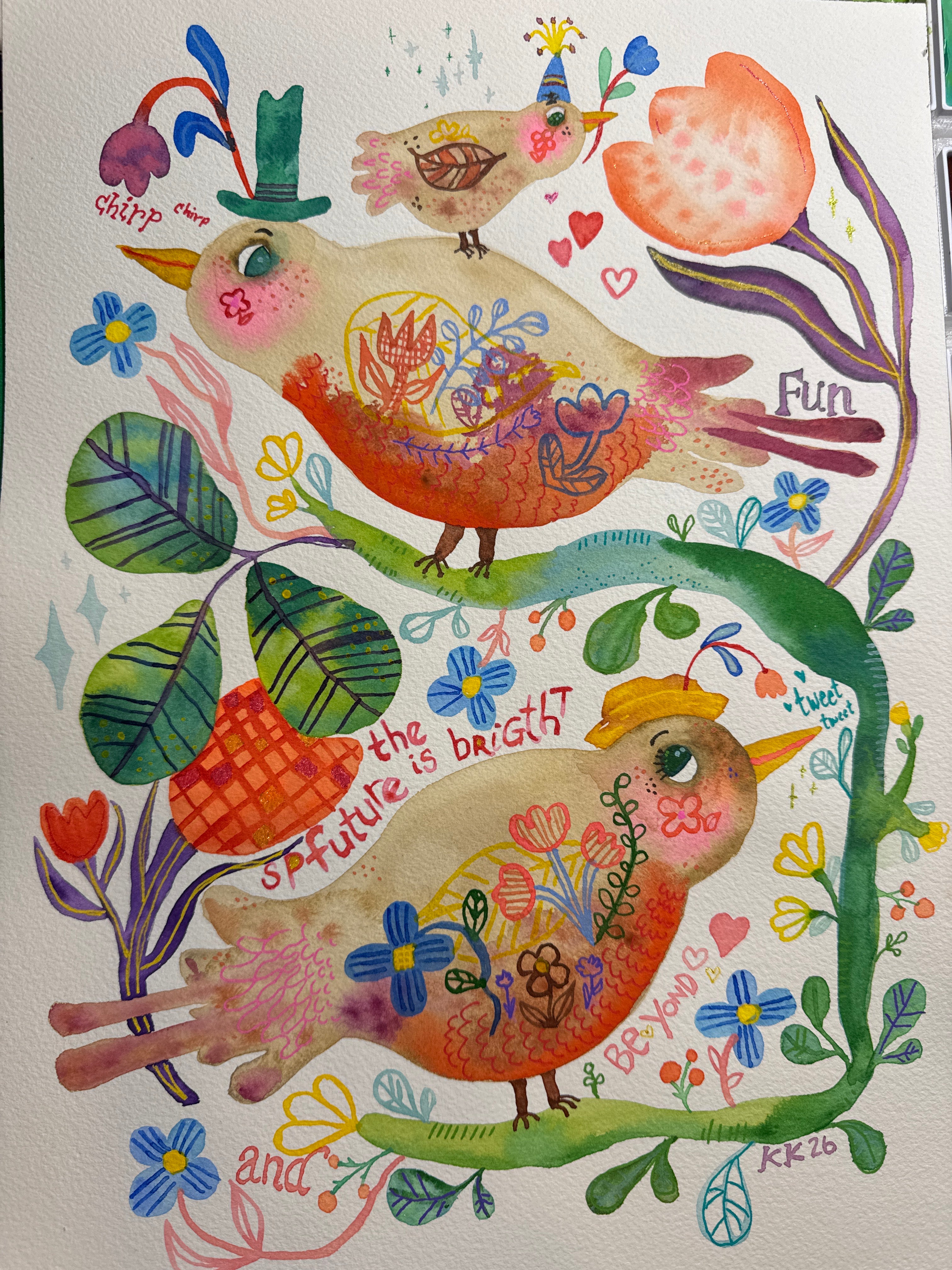 “Mrs. Turdus Migratorius” 10x14